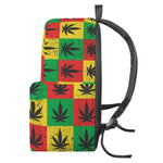 Reggae Marijuana Leaf Pattern Print Backpack