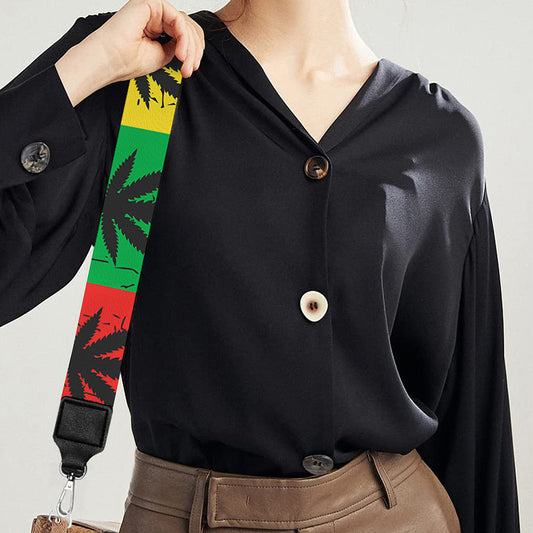 Reggae Marijuana Leaf Pattern Print Bag Strap