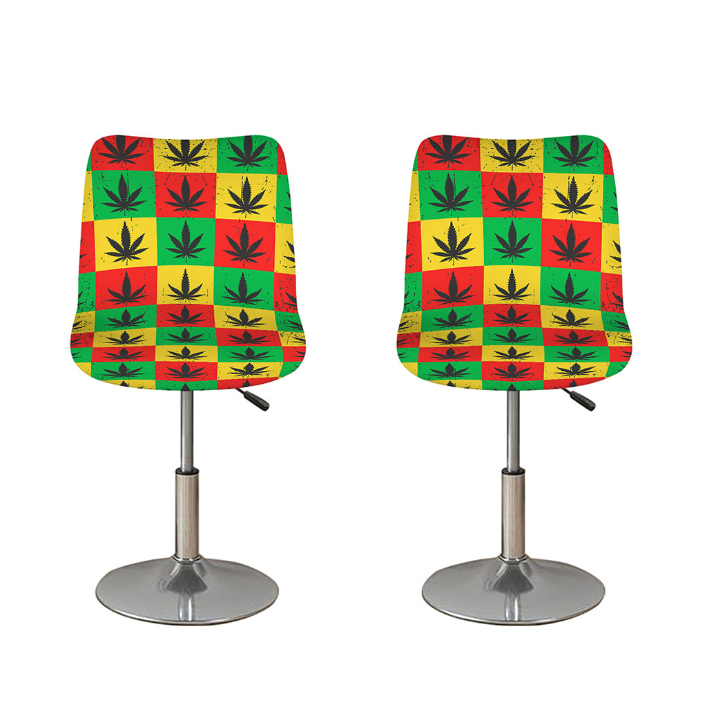 Reggae Marijuana Leaf Pattern Print Bar Stool Covers