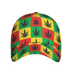 Reggae Marijuana Leaf Pattern Print Baseball Cap