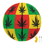 Reggae Marijuana Leaf Pattern Print Basketball