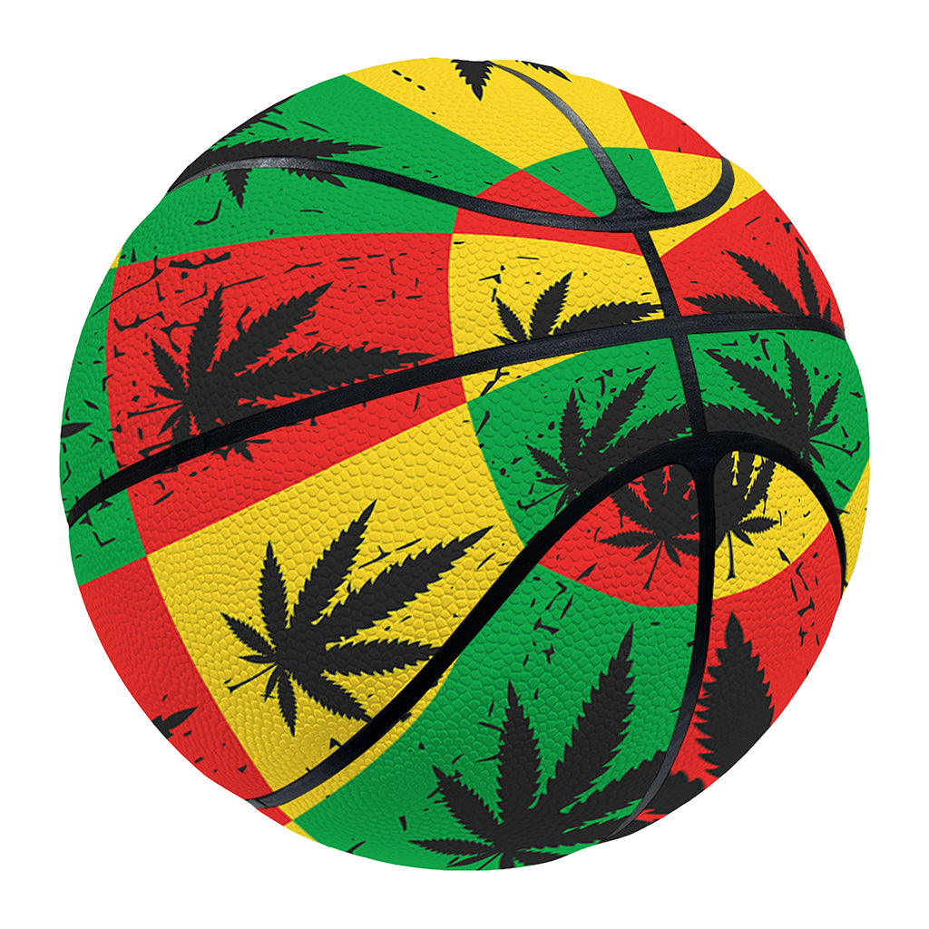 Reggae Marijuana Leaf Pattern Print Basketball