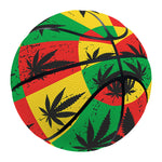 Reggae Marijuana Leaf Pattern Print Basketball