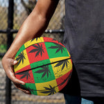 Reggae Marijuana Leaf Pattern Print Basketball