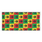 Reggae Marijuana Leaf Pattern Print Beach Towel