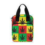 Reggae Marijuana Leaf Pattern Print Bible Tote Bag