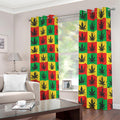 Reggae Marijuana Leaf Pattern Print Dimout Grommet Curtains