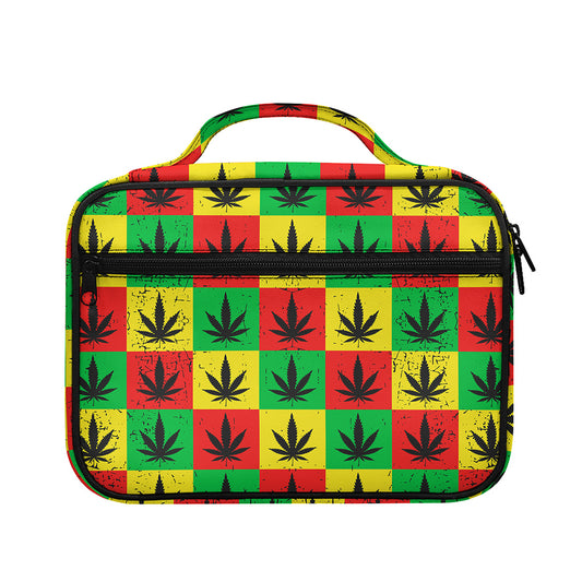 Reggae Marijuana Leaf Pattern Print Briefcase Bible Bag