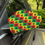 Reggae Marijuana Leaf Pattern Print Car Side Mirror Covers