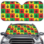 Reggae Marijuana Leaf Pattern Print Car Windshield Sun Shade