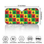 Reggae Marijuana Leaf Pattern Print Car Windshield Sun Shade