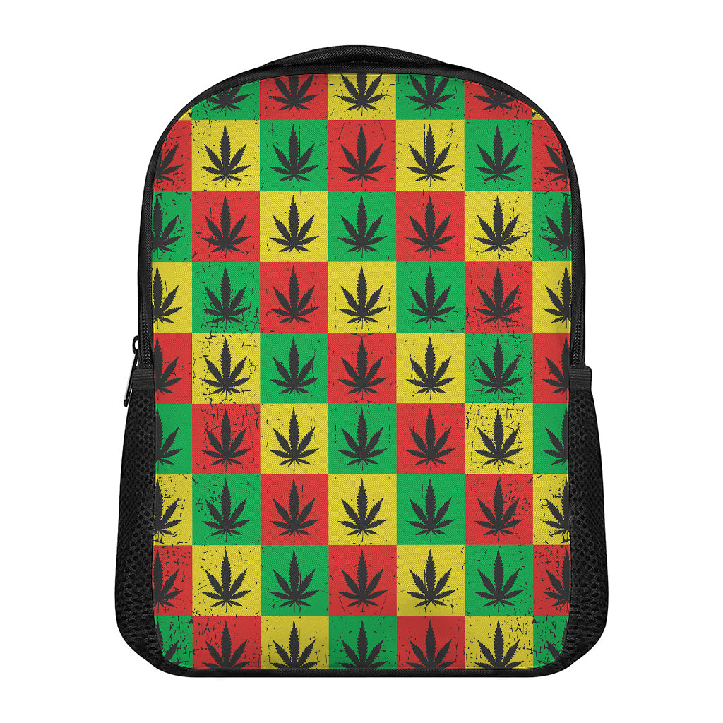 Reggae Marijuana Leaf Pattern Print Casual Backpack