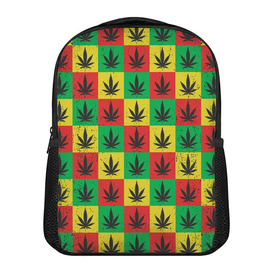 Reggae Marijuana Leaf Pattern Print Casual Backpack