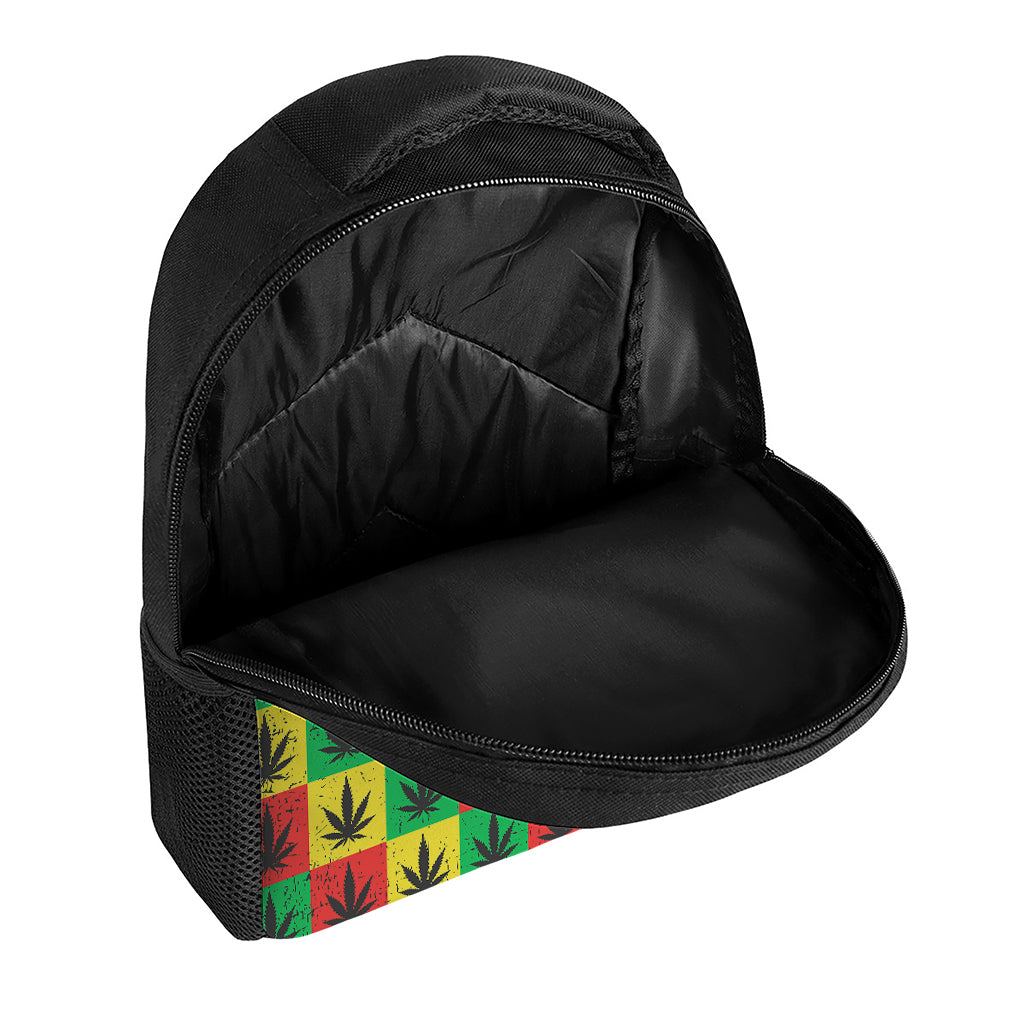 Reggae Marijuana Leaf Pattern Print Casual Backpack
