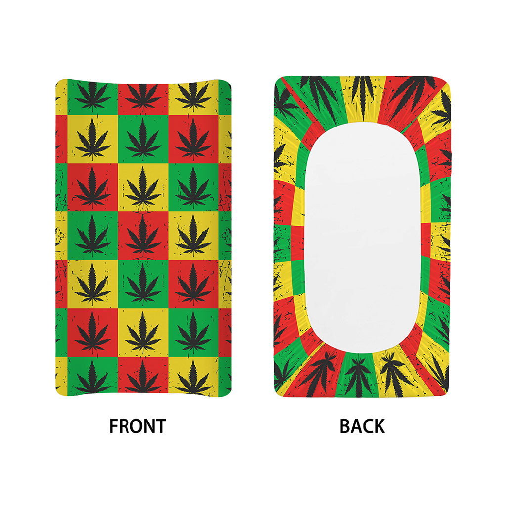 Reggae Marijuana Leaf Pattern Print Changing Pad Cover