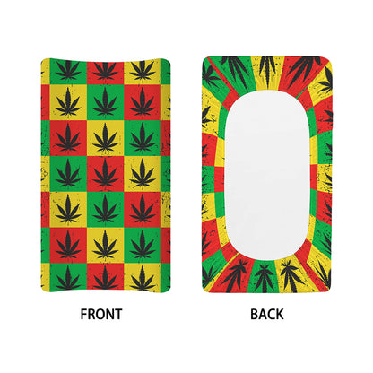 Reggae Marijuana Leaf Pattern Print Changing Pad Cover