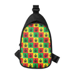 Reggae Marijuana Leaf Pattern Print Chest Bag