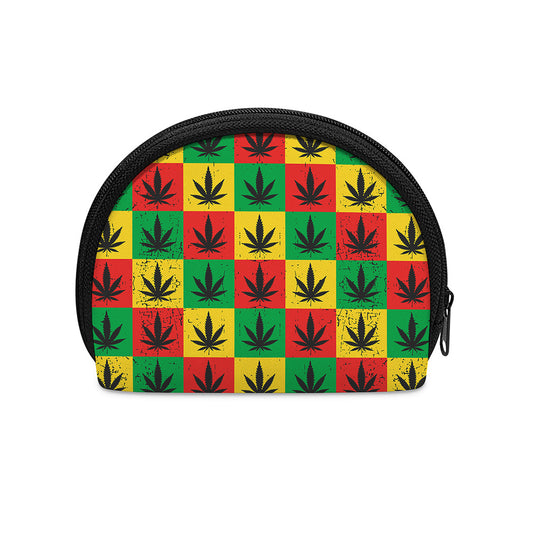 Reggae Marijuana Leaf Pattern Print Coin Purse
