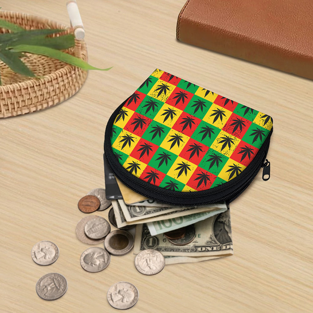 Reggae Marijuana Leaf Pattern Print Coin Purse