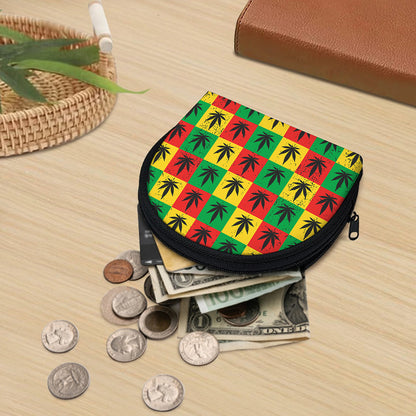 Reggae Marijuana Leaf Pattern Print Coin Purse