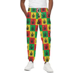 Reggae Marijuana Leaf Pattern Print Cotton Pants