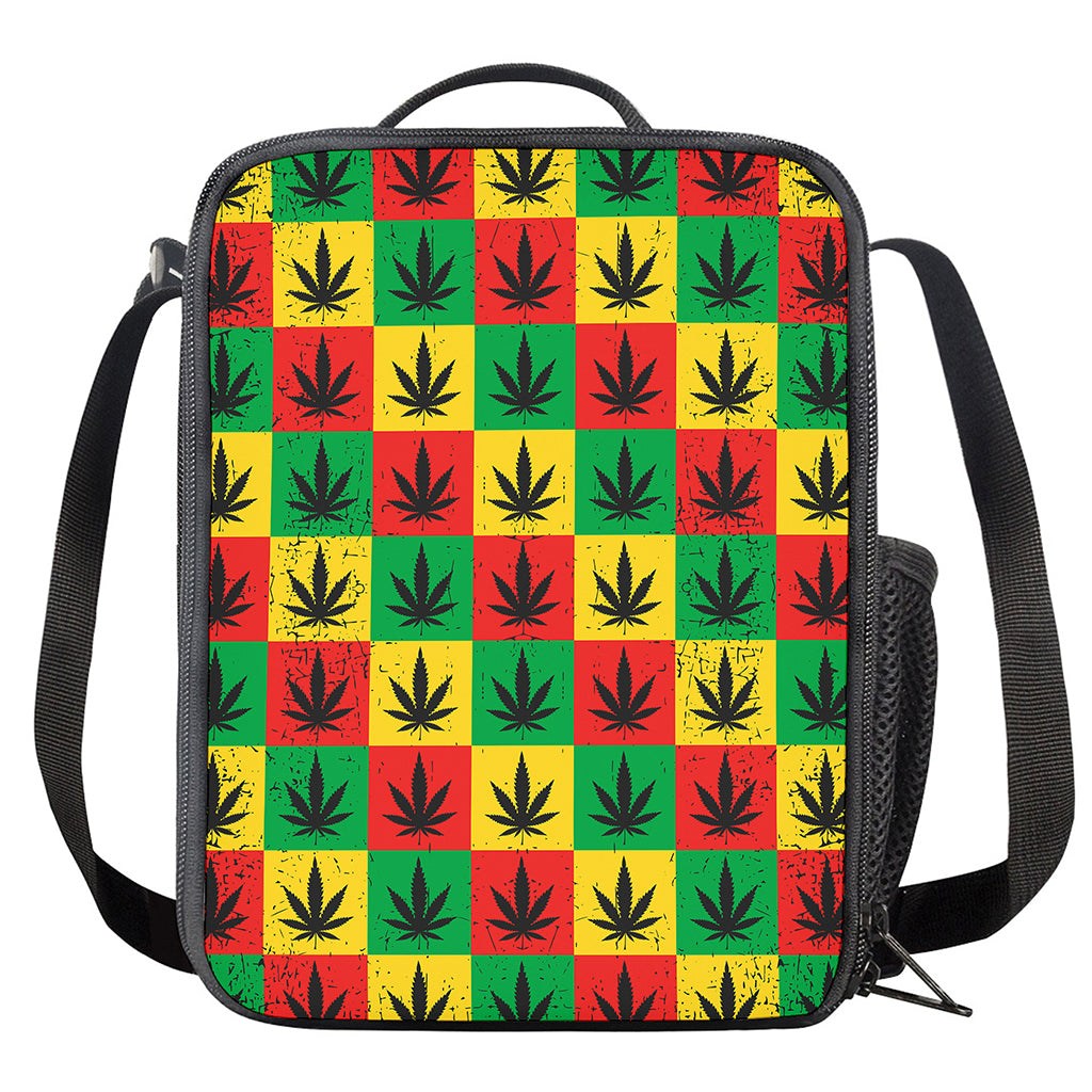Reggae Marijuana Leaf Pattern Print Crossbody Lunch Bag