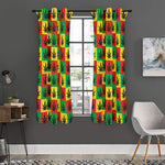 Reggae Marijuana Leaf Pattern Print Curtain