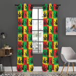 Reggae Marijuana Leaf Pattern Print Curtain