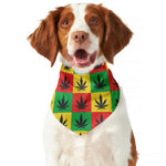 Reggae Marijuana Leaf Pattern Print Dog Bandana