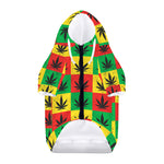 Reggae Marijuana Leaf Pattern Print Dog Zip Up Hoodie