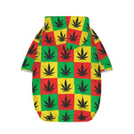 Reggae Marijuana Leaf Pattern Print Dog Zip Up Hoodie