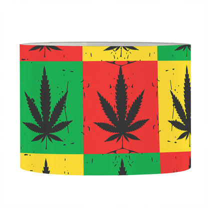 Reggae Marijuana Leaf Pattern Print Drum Lamp Shade