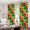 Reggae Marijuana Leaf Pattern Print Extra Wide Grommet Curtains