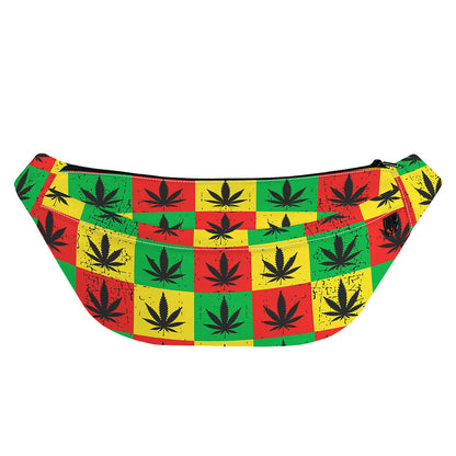 Reggae Marijuana Leaf Pattern Print Fanny Pack