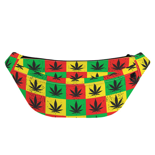 Reggae Marijuana Leaf Pattern Print Fanny Pack