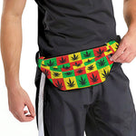 Reggae Marijuana Leaf Pattern Print Fanny Pack