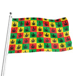 Reggae Marijuana Leaf Pattern Print Flag