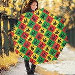 Reggae Marijuana Leaf Pattern Print Foldable Umbrella