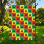 Reggae Marijuana Leaf Pattern Print Garden Flag