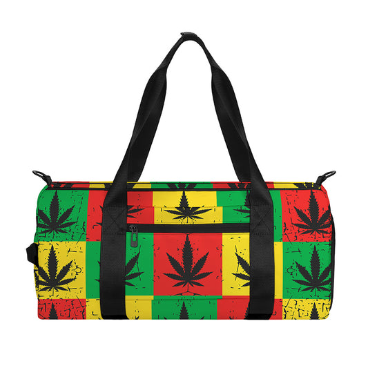 Reggae Marijuana Leaf Pattern Print Gym Bag