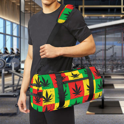 Reggae Marijuana Leaf Pattern Print Gym Bag