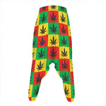 Reggae Marijuana Leaf Pattern Print Hammer Pants