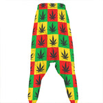 Reggae Marijuana Leaf Pattern Print Hammer Pants