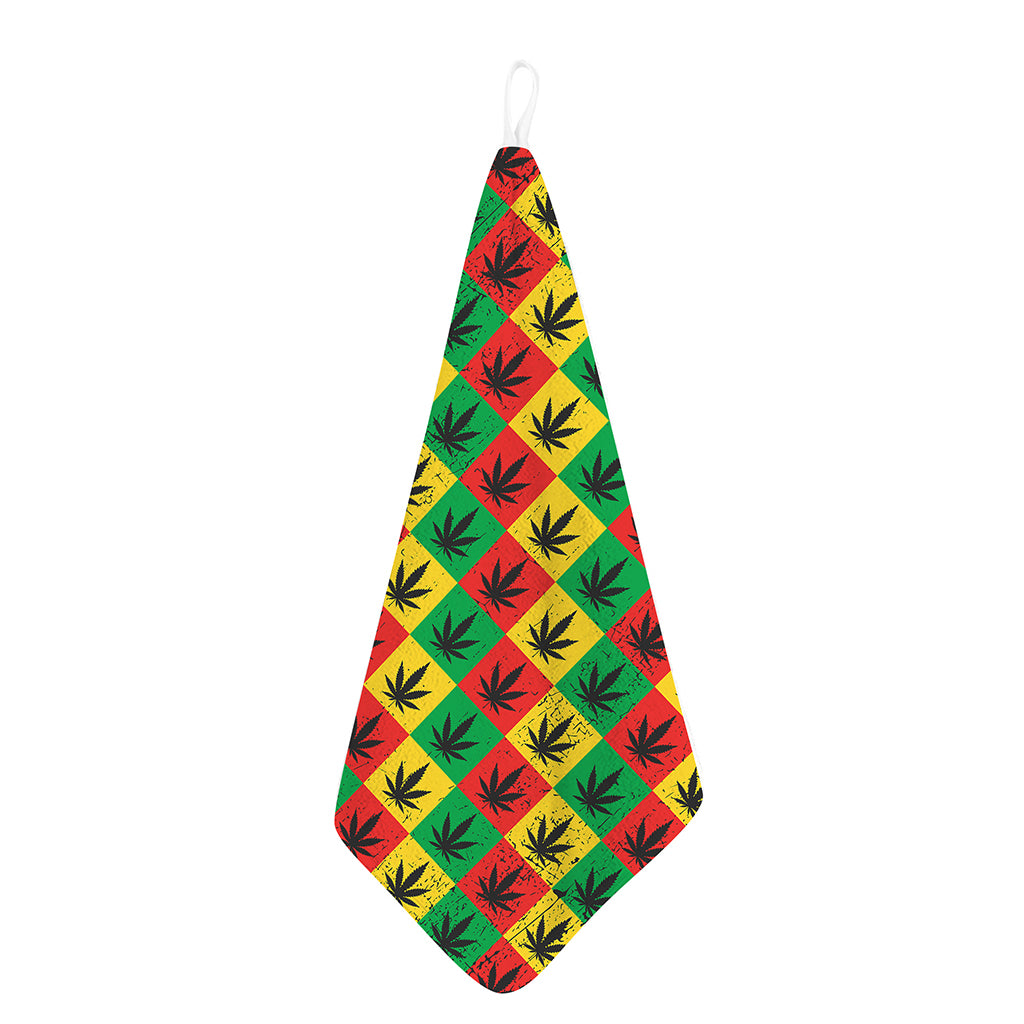 Reggae Marijuana Leaf Pattern Print Hand Towel
