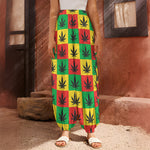 Reggae Marijuana Leaf Pattern Print Harem Pants