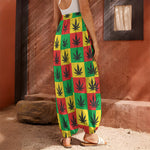 Reggae Marijuana Leaf Pattern Print Harem Pants