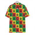 Reggae Marijuana Leaf Pattern Print Hawaiian Shirt