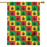 Reggae Marijuana Leaf Pattern Print House Flag
