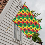 Reggae Marijuana Leaf Pattern Print House Flag