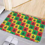 Reggae Marijuana Leaf Pattern Print Indoor Door Mat